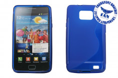 Husa Silicon Samsung Galaxy S2 I9100 Albastru (Fan Courier gratuit) foto
