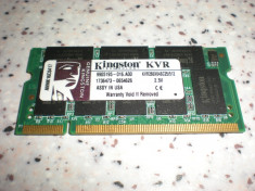 memorie laptop 512MB Kingston DDR1 Notebook RAM PC2100S 266MHz CL2.5 SO-DIMM KVR266X64SC25/512 foto