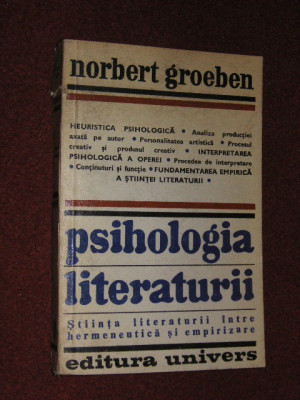 Psihologia literaturii - Norbert Groeben foto