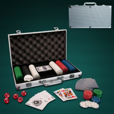 SET DE POKER PROFESIONAL / JOC DE POKER 300 JETOANE SERVIETA ALUMINIU foto