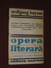 Wolfgang Kayser - Opera Literara, O Introducere in Stiinta Literaturii foto