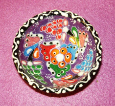 Farfurie ceramica - bol - handmade - lucrata manual - pictata - diam 8 cm, h 3.5cm - TURCIA - 2+1 gratis toate produsele la pret fix - RBK6033 foto