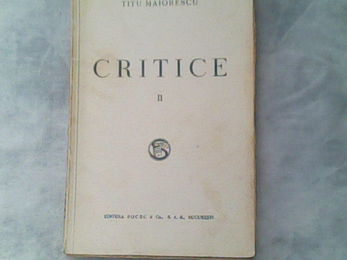 Critice II-Titu Maiorescu