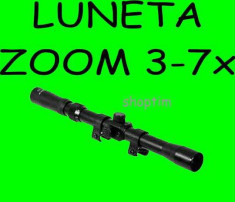 LUNETA airsoft BOSILE 3-7x20 cu ZOOM pt arma, pusca cu aer comprimat , Arbaleta,etc foto