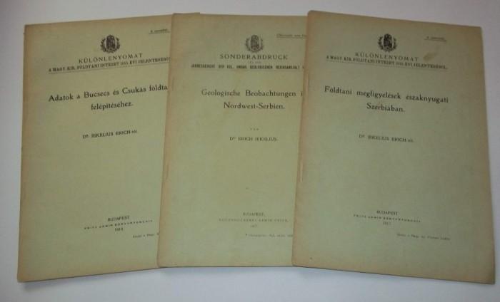 trei carti geologie Jekelius Erich Budapesta 1916-1917