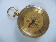 Ceas de buzunar britanic fusee 1869 aur 18K ( vand sau schimb) foto