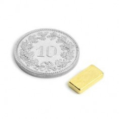 magnet puternic placat aur N50 dimensiuni: 10x05x02 mm - modelism foto