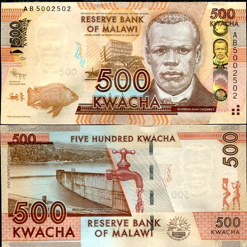 !!! MALAWI - 500 KWACHA 2012 - P 61 - UNC