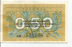 LL bancnota Lituania 0.50 talonas 1991 (#8830) VG ( cu supratipar!) foto