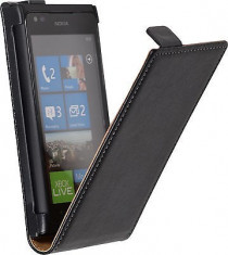 Husa Nokia Lumia 900 Flip Case Slim Inchidere Magnetica Black foto