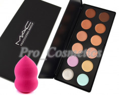 Trusa Concealer, Corector si Anticearcan MAC 12 culori + Buretel Cosmetic foto