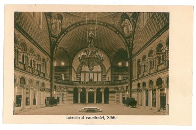 1425 - SIBIU, Interiorul Catedralei - old postcard - unused foto