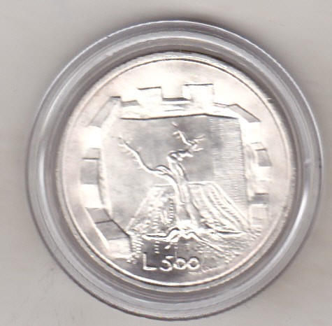 bnk mnd San Marino 500 lire 1976 unc , argint