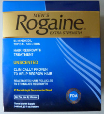 SOLUTIE ROGAINE Extra Strenght Men 5% Minoxidil - Tratament regenerare a parului - Import SUA foto