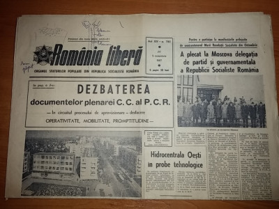 ziarul romania libera 2 noiembrie 1967 ( vizita lui ceausescu la moscova ) foto