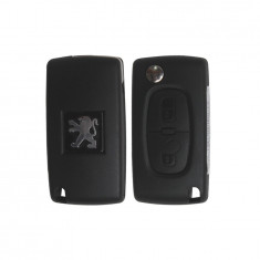 Carcasa cheie Peugeot 107 207 307 308 407 607 807 briceag 2 butoane flip key+emblema bonus foto