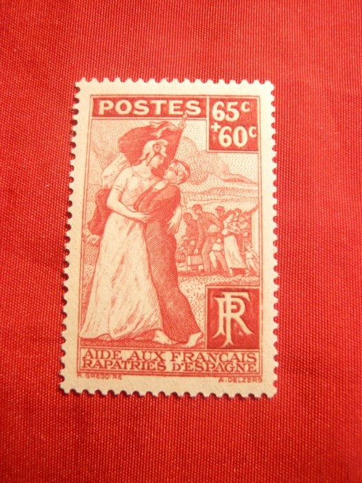 Serie -Comitet de asistenta pt. francezi repatriati ,Franta 1938, 1 val.