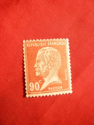 Timbru 90 C -Pasteur ,rosu ,1923 Franta foto
