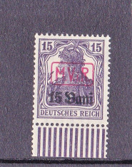 1917-18 Posta militara germana-M.V.i.R. in chenar 15 bani fara guma foto