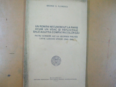 G. D. Florescu Un roman necunoscut la Paris 1840-1841 Bucuresti 1941 200 foto