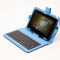 Husa + Tastatura QWERTY Omega Mini / Micro USB Tablete 7 inci Albastru