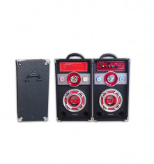 SISTEM KARAOKE COMPUS DIN 2 BOXE ACTIVE ,MIXER SI MP3 PLAYER INCLUS+2 MICROFOANE BONUS! foto
