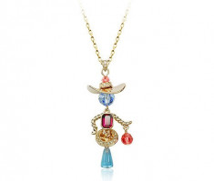 Authentic Austrian colorful crystal beauty lady pendant necklace (Cod 58) foto