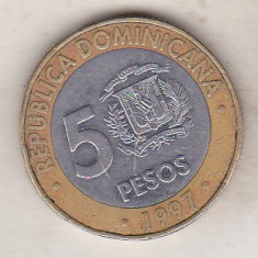 bnk mnd Republica Dominicana 5 pesos 1997 bimetal