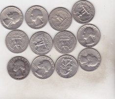 bnk mnd SUA USA , monede de 25 CENTI , diversi ani, diverse monetarii foto