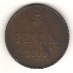 SV * Finlanda / sub ocupatie Rusia tarista 5 PENNIA 1899