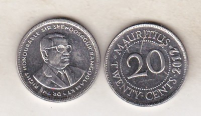 bnk mnd Mauritius 20 centi 2012 foto