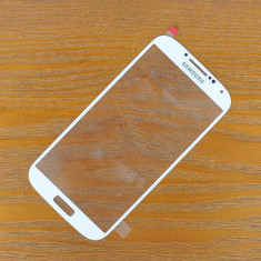 Sticla Display Fata Samsung Galaxy S4 i9500 ALB + banda adeziv sticla + trusa montaj + folie protectie ecran + expediere gratuita foto