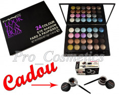 Trusa Machiaj Profesionala 24 culori MAC Look in a Box + CADOU Eyeliner Gel foto