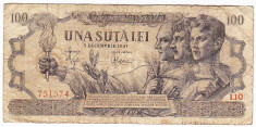 Bancnota 100 lei 5 decembrie 1947 foto