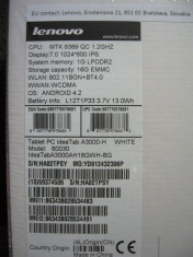 Tableta Lenovo IdeaTab A3000 cu 3g-noua sigilata -600 Ron foto