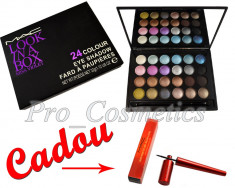 Trusa Machiaj Profesionala 24 culori MAC Look in a Box + CADOU Eyeliner Lichid MAC foto