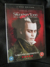 SWEENEY TODD (cu JOHNNY DEPP) - film DVD (original din ANGLIA, in stare impecabila!!!) foto