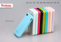 Husa iPhone 4 4S TPU + Folie Fata Spate by Yoobao Originala Blue foto