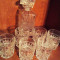 cristal bohemia set 6 pahare cu sticla de whiski original impecabil