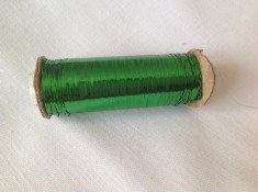 Lurex de tricotat sau crosetat , brodat , foarte fin , stralucitor , efect metalic - verde intens foto