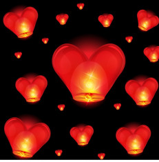 Lampioane inimioara / lampion 10 bucati in forma de inima foto