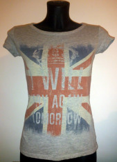 Zara - tricou gri cu imprimeu - abs superb! noua colectie foto