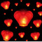 Lampioane zburatoare inimioara / Lampion zburator in forma de inima set 100 bucati lampioane colorate