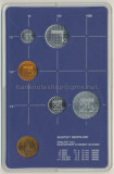 OLANDA █ SET COMPLET DE MONEDE █ FOLDER 1+5+10+25 Cents +1+2 1/2 Gulden 1986 UNC