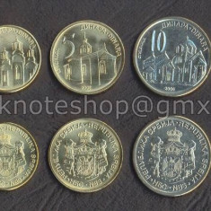 SERBIA █ SET COMPLET DE MONEDE █ 1, 2, 5, 10, 20 Dinara █ 2006 █ UNC