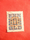 Timbru 1 Gulden ,supratipar pe 17 1/2 C ,1923 Olanda , stamp.