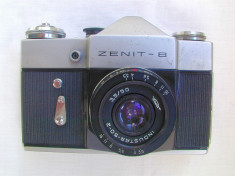 Aparat foto cu film Zenit B+obiectiv Industar 50+toc piele original foto