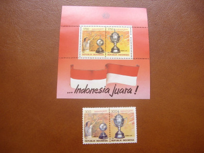 Indonezia 1994 sport badminton mi 1518-1519 + bl.95 MNH foto