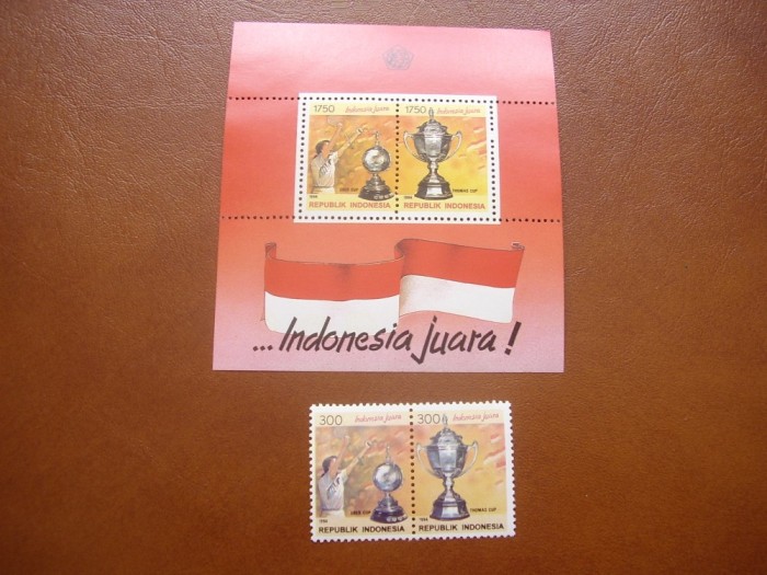 Indonezia 1994 sport badminton mi 1518-1519 + bl.95 MNH