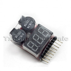 1-8S Battery Voltage 2IN1 Tester Low Voltage Buzzer Alarm (FS00479) foto